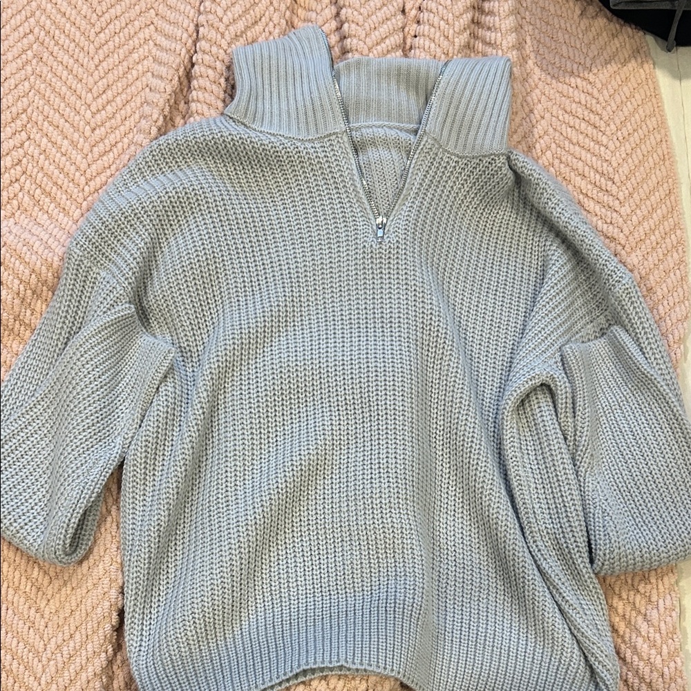 SHEIN Light Gray Turtleneck Sweater